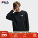 斐樂(lè )（FILA）官方男子加絨保暖衛衣秋冬季時(shí)尚休閑簡(jiǎn)約圓領(lǐng)套頭衫長(cháng)袖上衣男裝 正黑色-BK L