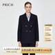 PRICH【零染】戧駁翻領(lǐng)雙排扣職場(chǎng)輕熟風(fēng)西裝外套套裝女 59海軍藍西裝 M 160
