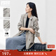 對白灰色寬松廓形西裝外套女2025秋季新款復古高級感氣質(zhì)休閑西服 灰亞麻 M