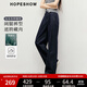 紅袖寬松垂感牛仔褲2025春季新款女裝酷颯氣質(zhì)原色高腰休閑闊腿長(zhǎng)褲 深牛仔藍(lán)072 S