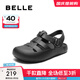 百麗（Belle）簡(jiǎn)約休閑勃肯鞋女商場(chǎng)同款鏤空豬籠涼鞋D8C1DBH5 黑色 37 (235mm)