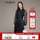 PORTS寶姿秋冬新款優(yōu)雅長(cháng)袖波點(diǎn)連衣裙LM9D051NPP067 丈青印花 S (4)