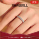 DRAGBOLL莫桑石排鉆戒女指輕奢百搭碎鉆尾戒七夕情人節送送女朋友生日禮物 莫桑石排鉆戒 6號 【指圍46mm】