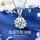 中國黃金（CHINA GOLD）雪花銀項鏈女士吊墜輕奢鎖骨鏈銀首飾品送女朋友老婆閨蜜生日禮物 今/次日達*雪花吊墜【贈銀鏈】