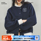 馬登學(xué)院風(fēng)棒球服夾克女秋季美式復古撞色刺繡百搭毛呢外套保暖上衣 海軍藍 （建議拍下一碼） M
