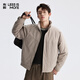 利郎輕時(shí)尚男裝【商羽鮮絨】羽絨服男純色立領(lǐng)青年通勤保暖防風(fēng)外套 卡其（2Y） XL (175)