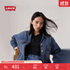 Levi's李維斯冬季女士復古巴恩風(fēng)翻領(lǐng)水洗時(shí)尚潮流牛仔夾克外套 藍色 L