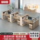森菲亞辦公桌辦公室職員卡座工作臺簡(jiǎn)約現代屏風(fēng)工位桌椅面對面6人位+柜
