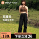 MOLY VIVI軟殼沖鋒運動(dòng)褲女戶(hù)外秋冬防風(fēng)防水徒步登山褲寬松工裝褲魔力薇薇