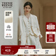 Teenie Weenie小熊女裝春春裝老錢(qián)風(fēng)法國麻輕薄西裝外套亞麻混紡女裝潮 象牙白 M