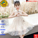 G.DUCKKIDS品牌童裝女童連衣裙夏裝漢服旗袍超仙2025新款兒童復古網(wǎng)紗裙寶寶 官方旗艦立領(lǐng)網(wǎng)紗領(lǐng)裙米色 均碼 80碼建議身高40cm左右