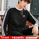 阿迪達斯（adidas）三葉草長(cháng)袖男裝 25冬新款運動(dòng)服跑步健身舒適透氣純棉上衣圓領(lǐng)T恤 經(jīng)典黑/純棉透氣/主推款 M /175（建議體重130-150斤）