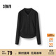 森馬（Semir）長(cháng)袖T恤女短款發(fā)熱抓絨假兩件2025冬亨利領(lǐng)緊身衣服109725101003