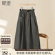 她池寬松半身裙2025春夏新款女裝時(shí)尚松緊腰大口袋中長(cháng)裙