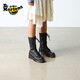 馬丁博士（Dr.Martens）1B99法式春季荔枝紋軟皮黑色女長(cháng)筒騎士靴 黑色 36