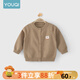 優(yōu)奇嬰兒開(kāi)衫春秋款男童女童寶寶小熊毛衣背心外套兒童毛衣上衣外出服 咖色 73