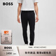 BOSS博斯【禮物】男士彈力棉緞面材質(zhì)錐形休閑褲 001-黑色 M （3232）