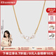 Amber Lollipop巴洛克珍珠項鏈女士鎖骨鏈小眾頸鏈周年紀念日生日禮物送女友老婆 金色-白花瓣