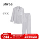 ubras流光滿(mǎn)印翻領(lǐng)短袖短褲套裝家居服睡衣女薄款舒適居家 【男款】長(cháng)袖長(cháng)褲-發(fā)呆小羊-灰 M