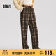 森馬（Semir）休閑褲女格紋闊腿褲復古風(fēng)潮流2024冬季時(shí)尚仿呢長(cháng)褲109724127008