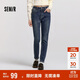 森馬（Semir）森柔|牛仔褲女冬季修身抓毛小腳褲顯瘦休閑潮流長(cháng)褲103724124010