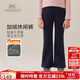 英氏（YEEHOO）女童喇叭褲兒童褲子中大童裝長(zhǎng)褲休閑加厚加絨打底褲冬 深藍(lán) 150 