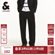 杰克·瓊斯（JACK&JONES）男裝秋季潮流寬松垂感男褲舒適商務(wù)休閑褲男闊腿褲韓系高街褲子 E40 黑色 M
