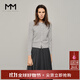 麥檬MM  B備開(kāi)衫春日/不費力穿搭/miu系經(jīng)典絞花羊毛針織衫春裝 灰色5FA934372 S （100斤以下）