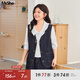 MsShe【不掉色牛仔馬甲套裝】大碼女裝2025秋裝胖mm疊搭襯衫上衣 馬甲-原牛色現貨 3XL