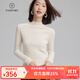 帕什羊絨衫女100%山羊絨半高領(lǐng)修身顯瘦秋冬針織毛衣 ps-07 本白 M (90-105斤)