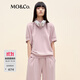 MO&Co.【active系列】衛(wèi)衣2025秋新品羅紋高領(lǐng)闊袖棉質(zhì)MBE3SWS003 霧粉色 S /160