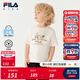 FILA斐樂(lè )兒童童裝上衣2025年秋季新款男小童純棉舒適寬松短袖T恤 香草灰-GY 120