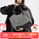 VANESSA HOGAN VH女包風(fēng)箏反絨托特包秋季頭層植鞣牛皮大容量手提包通勤單肩包 霧凇灰