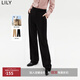 LILY【專(zhuān)柜甄選】冬新款女裝時(shí)尚通勤款顯瘦小直筒休閑西裝褲 510黑 M