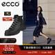 愛(ài)步（ECCO）休閑鞋女 女士高幫厚底增高牛皮休閑鞋 蹤跡220703 HL 黑色22070351052 37