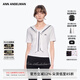 ANN ANDELMAN官方直營(yíng) 2025夏季新款短袖 海軍藍撞色修身T恤 白色 S