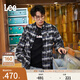 Lee25新品舒適版翻領(lǐng)寬松肌理格紋午夜藍男長(cháng)袖襯衫LMT009790207 午夜藍 L