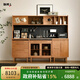 聯(lián)邦（LANDBOND）家具 全實(shí)木餐邊柜現代客廳多功能上下頂柜北美櫻桃木推拉落地柜 2.1m食野餐邊柜 下柜