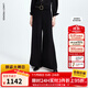 朗姿高腰闊腿直筒褲時(shí)尚西裝褲氣質(zhì)高級感通勤西褲2025年秋季新款 黑色 L