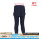 迪卡儂女童褲薄款緊身七分褲GYMG粉色假兩件7-8歲(123-130cm)-4277013