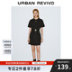 UR2025春季新款女裝潮酷工裝風(fēng)腰帶短袖連衣裙UYV750021 正黑 M