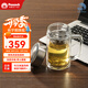 孔雀雙層玻璃杯茶水分離杯子耐高溫泡茶杯高檔透明送禮水杯 鋼本色 420ml 1只