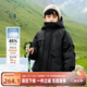 左西童裝男童羽絨服冬季加厚保暖2025新款兒童戶(hù)外三防工裝外套冬 黑色【防水耐磨】 150 cm（充絨量99g）
