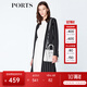 PORTS寶姿  新品商場同款 春季新品女裝簡約中長款條紋針織開衫 黑/白 S M
