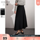 三彩冬款純色針織半身裙高腰彈力A字裙優(yōu)雅長(cháng)裙傘裙氣質(zhì) 經(jīng)典黑 S 155/64A