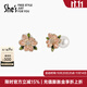 She's茜子愛(ài)的模樣浪漫花朵瑩潤工藝珍珠耳環(huán)925銀針耳釘生日禮物女 淡粉色A0