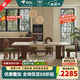暮奢法式中古風(fēng)巖板餐桌下掛洞石設計師原創(chuàng  )家用餐桌實(shí)木餐桌椅子全套 進(jìn)口洞石巖板餐桌【1.8*0.8m】