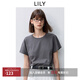 LILY涼感T恤2025夏新款女裝通勤基礎款圓領(lǐng)純色百搭顯瘦短袖上衣 509深灰 L