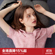 樂町披肩款短袖套衫女秋季新款清甜格雷系合體針織衫上衣 粉色（現(xiàn)貨） S