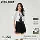 VEROMODA牛仔褲女2025新款含棉高腰百搭牛仔短褲3253019 黑牛仔色 L